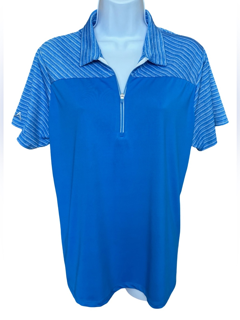 Antigua Women's Blue Golf Polo Shirt Quarter Zip Activewear Tennis Pickleball XL